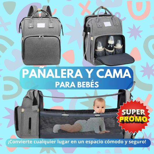 Mochila para pañales con cuna