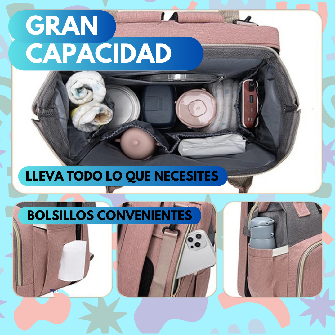 Mochila para pañales con cuna